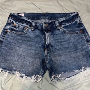 GAP Dark Blue Frayed Hem Denim Shorts